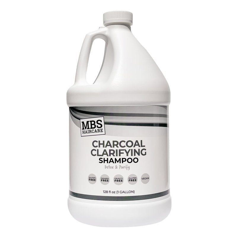 MBS Haircare Professional Charcoal Clarifying Shampoo, 1 Gallon – Sulfate-Free, Paraben-Free, Vegan – Color Safe Deep Cleansing Formula
