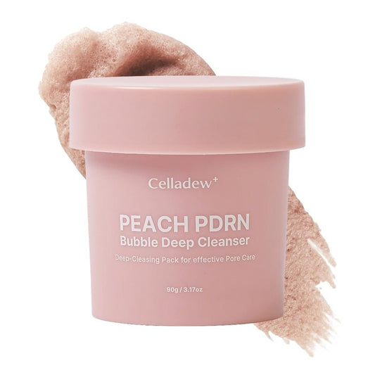 CELLADEW Peach PDRN Bubble Deep Cleanser with Succinic Acid, Facial Cleanser for Sensitive Skin, Korean Skincare (3.17 fl.oz.)