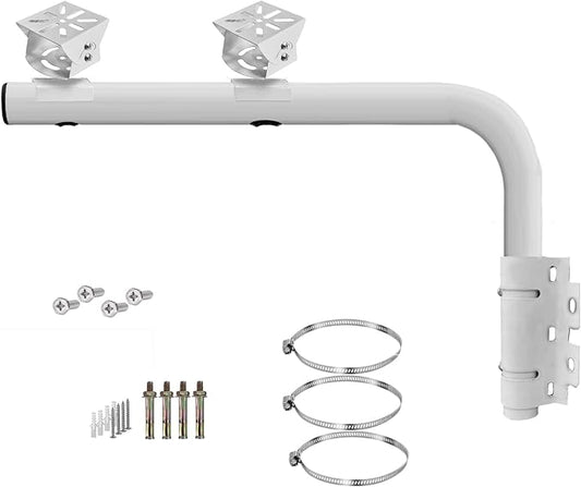 WiTi Heavy Duty Dual Mount 15.7inch (40cm) Arm Bracket for Tempest Weather Station, Cameras, Long Pole with 2 Mounts for Security Surveillance System, Weather Station, Project and Home Solution