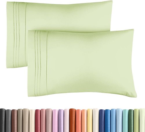 King Standard Pillow Cases - Ultra-Soft Hotel Quality Covers | Fade-Free & Wrinkle Resistant - Light Sage Green - Set of 2