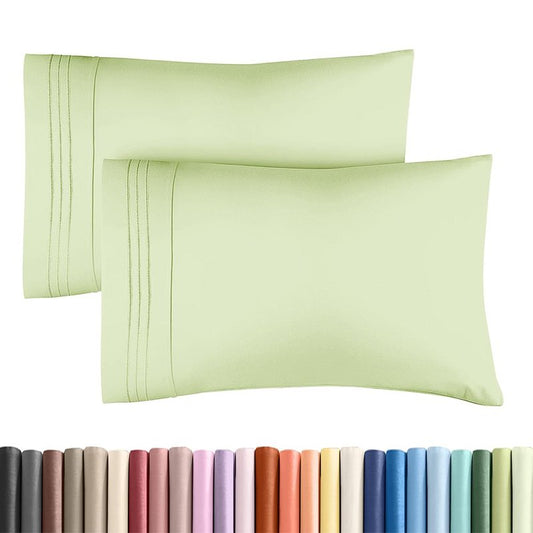 Standard Pillow Cases Set of 2 - Ultra-Soft Hotel Quality Pillowcase Covers - Comfy & Wrinkle Free - Stain and Fade Resistant - Machine Washable Pillow Protectors - 2 Piece Set - Light Sage Green