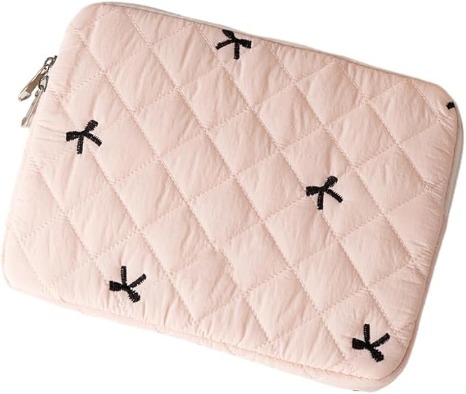 Attria Cute Bow Graphic Carrying Laptop Bag Y2K Preppy Laptop Sleeve Case Bag Kawaii Pad Computer Protect Case Pouch (15-15.6 inch,Pink)