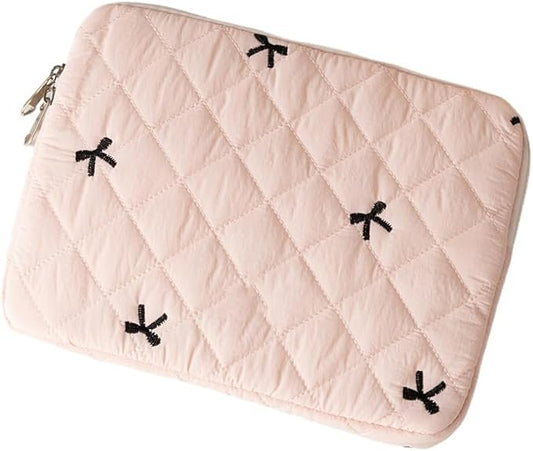 Attria Cute Bow Graphic Carrying Laptop Bag Y2K Preppy Laptop Sleeve Case Bag Kawaii Pad Computer Protect Case Pouch (11 inch,Pink)