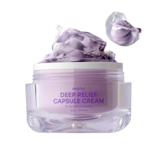 delphyr Deep Relief Capsule Cream – Bakuchiol, Niacinamide 5% & Ceramide – Soothing, Hydrating – All-Vegan, No Artificial Colors or Fragrances – Korean Skin Care