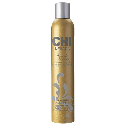 CHI Keratin Flex Finish Hair Spray, Lightweight, Long‑Lasting Hold & Smooth Styling, Controls Frizz, Flyaways & Seals Out Humidity, Professional Hair Finish Spray, Unscented, 10 Oz
