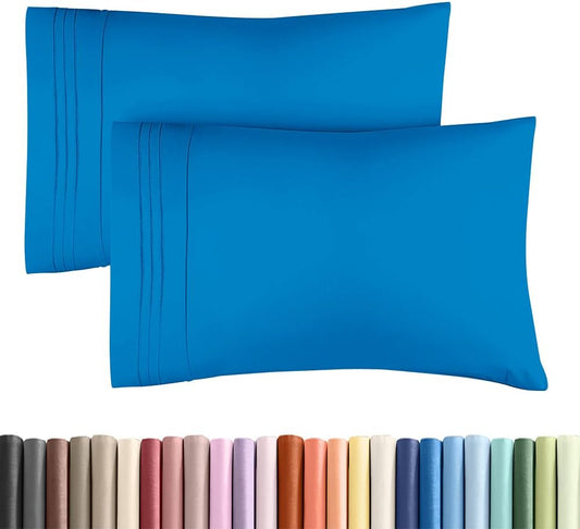 Standard Pillow Cases Set of 2 | Ultra-Soft Hotel Quality Covers - Comfy, Wrinkle-Free, Stain Resistant - Royal Blue