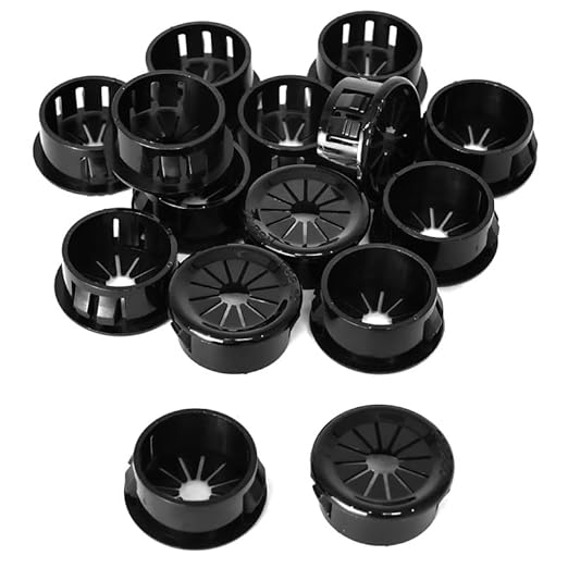 EASYEAH 30PCS Cable Grommets, 7/8"(22mm) Desk Hole Cover Petal Shaped Buckle Type Nylon Snap Bushing Grommet, Wire Hole Cover Insert for Cables and Cords Management and Protection of Cabinet, Black