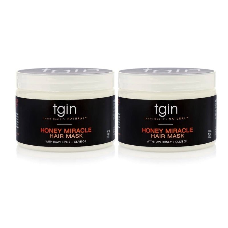 TGIN Honey Miracle Hair Mask Duo - Deep Conditioning for Natural Curly Hair | 12 oz (Pack of 2)