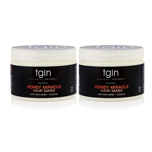 TGIN Honey Miracle Hair Mask Duo - Deep Conditioning for Natural Curly Hair | 12 oz (Pack of 2)