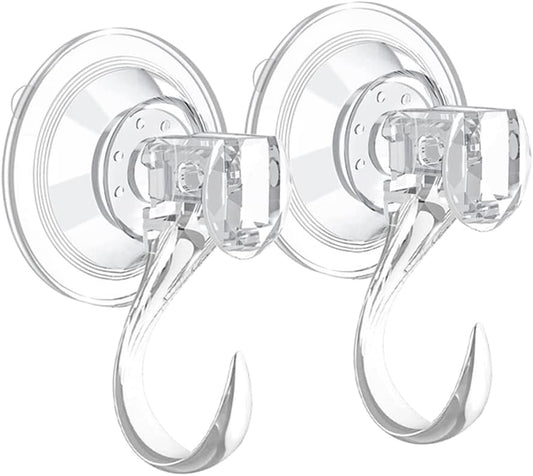 Skiennix 2 Pack Suction Cup Wreath Hanger - Strong Clear Hooks for Halloween & Christmas Decor