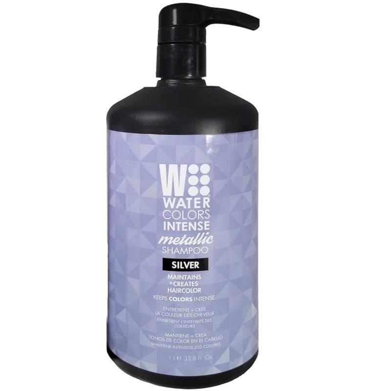 Watercolors Intense Metallic Color Depositing Shampoo, Semi Permanent Hair Color - 33.8 oz - SILVER