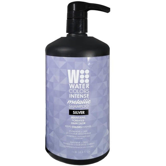 Watercolors Intense Metallic Color Depositing Shampoo, Semi Permanent Hair Color - 33.8 oz - SILVER