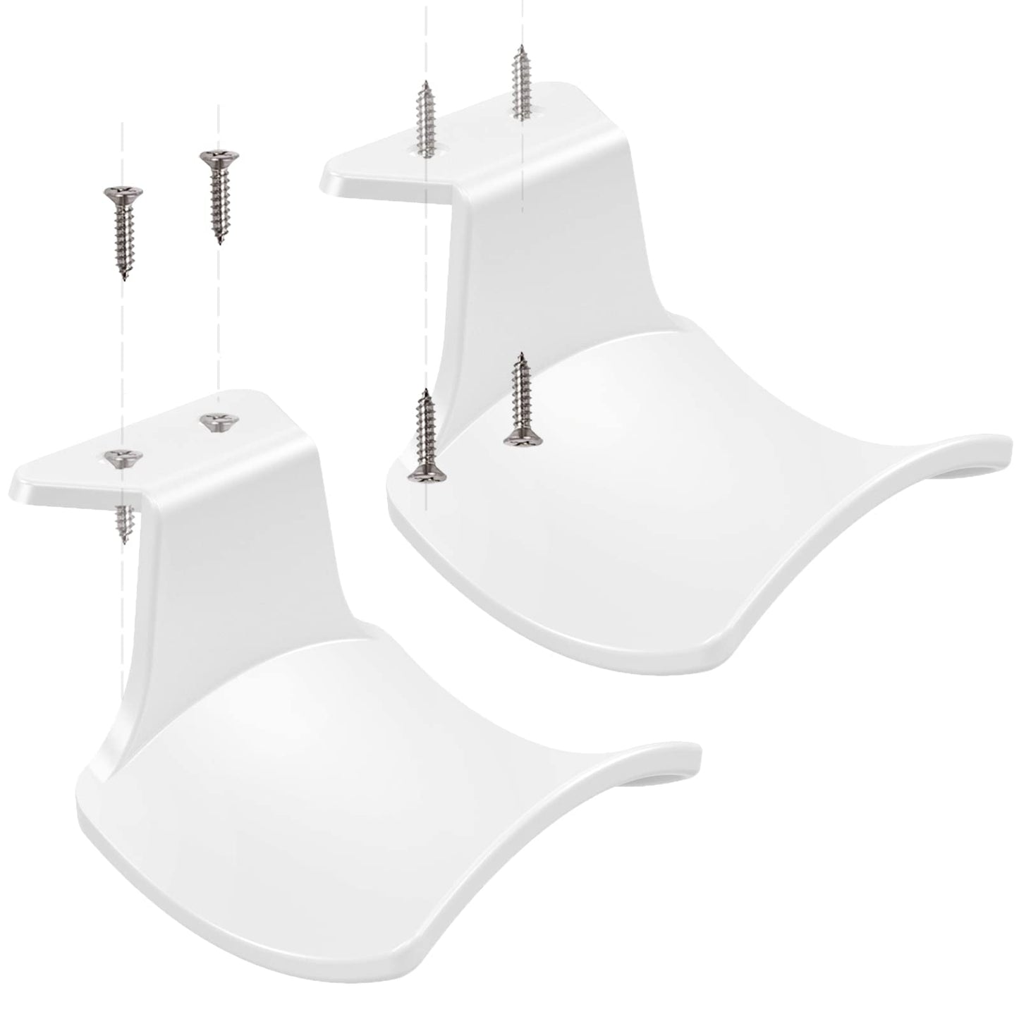 SIROLISA 2-Pack Headphone Stand Hanger Wall Hooks, Save Space Headset Stand Holder for Universal Gaming Headset Airpods Max Sony Bose Beats, Strong Adhesive with Screws, White