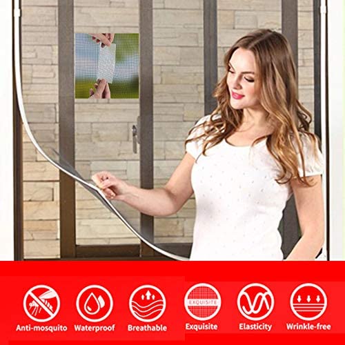 Plextone Window Screen Repair Kit Tape Fiberglass Repair Kit for Window Screen and Screen Door Tears Holes 3-Layer Strong Adhesive Window Screen Mesh Repair Waterproof Screen Repair Kit（2"×80"） Grey