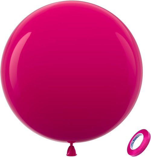 Bezente Hot Pink Giant Balloons - 36 Inch Jumbo Latex Balloons for Weddings, Parties & Events