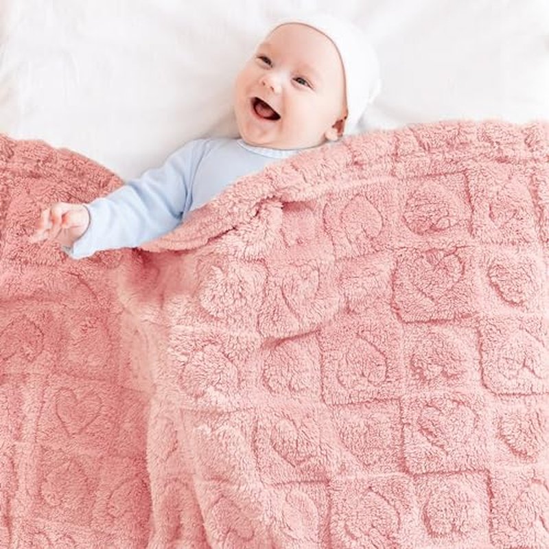 Sherpa Fleece Baby Blanket, Ultra Soft Fluffy Premium Baby Blankets for Boys Girls, Cozy Infant Toddler Newborn Receiving Blankets for Crib Stroller 30”×40” (Cream)