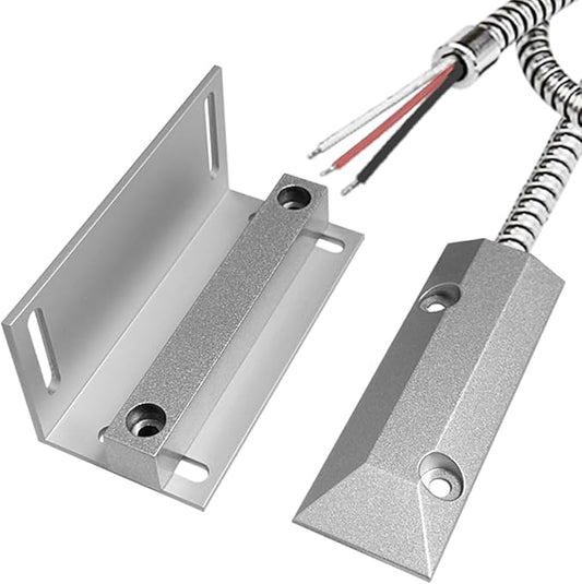 GAGALOR NO&NC 3 Wires Magnetic Garage Door Contacts Heavy Duty Alarm Switch Sensor for Roller Shutter with Adjustable Bracket