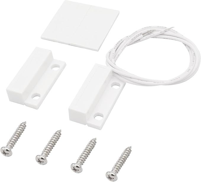 FOCMKEAS Magnetic Reed Switch Wired Surface Mount Normally Closed NC Contact Sensor Alarm Magnetic Door Switch with 2 Wires, ABS, MC-38