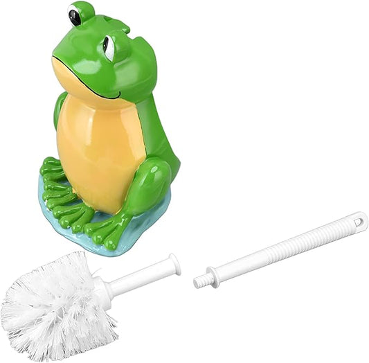 Toilet Plunger and Brush Set, Frog Shape Toilet Brush Stand with Toilet Brush, Standing Toilet Brush Set for Bathroom Cleaning