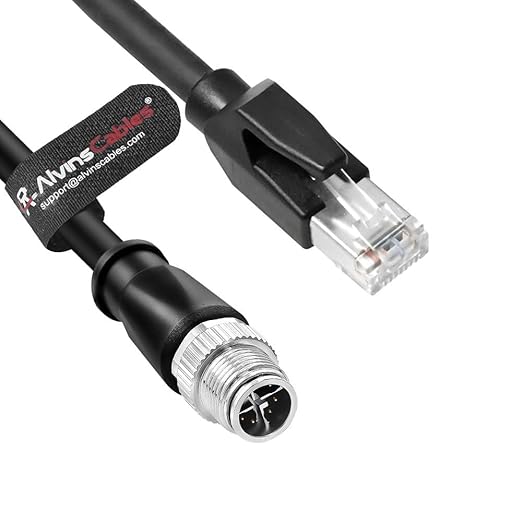 Alvin's Cables Ethernet Cable for Cognex in Sight 8200 8400 Series CCB-84901-2001-05 M12 8 Position X Code to RJ45 16.4ft/5M