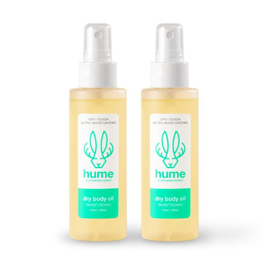 HUME SUPERNATURAL Dry Body Oil Spray - Moisturizing Hydration for Dry Skin | Nourishing Glow, Desert Bloom, 2-Pack
