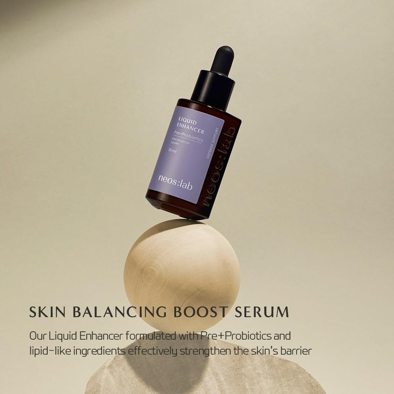 Liquid Enhancer Pre+Probiotics Facial Serum - Hydrating Skin Balancer with Ceramide | 1.01 fl. oz. (30ml)