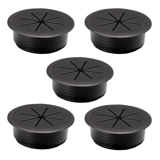 EASYEAH 5 Pcs Desk Grommet 2" / 50 mm, Desk Hole Cover for Cables Black, Cable Grommet ABS Plastic, Desk Hole Grommet for Home & Office Pc, Detachable Cable Cord Organizer