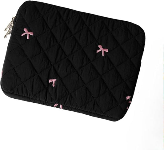Attria Cute Bow Graphic Carrying Laptop Bag Y2K Preppy Laptop Sleeve Case Bag Kawaii Pad Computer Protect Case Pouch (13-14 inch,Black)