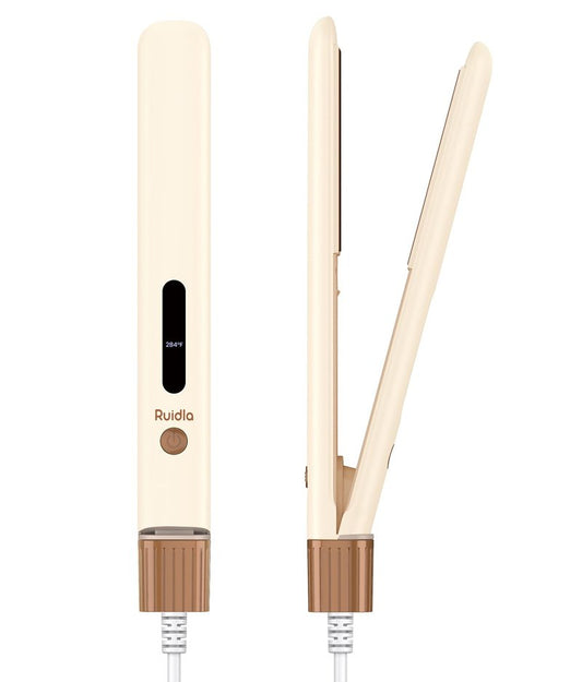2-in-1 Hair Straightener and Curling Iron, 1" Ceramic Flat Iron & Curling Wand with Ionic & Plant Coating, 6 Adjustable Temperatures, Automatic Shut-Off, Reduces Frizz for Shinier, Smoother Hair