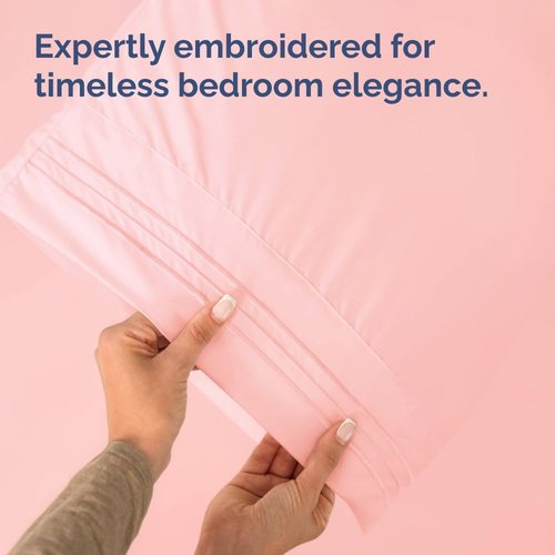 King Standard Pillow Cases Set of 4 - Soft Hotel Quality Pillowcase Covers - Comfy Bedding for Women, Men, Kids & Teens - Machine Washable Pillow Protectors - 4 Piece - King Standard Size Baby Pink