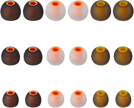 Earbud Tips Soft Silicone Earbuds Replacement Tips Fit for in-Ear Headphones(Inner Hole from 3.8mm -4.2mm Earphones) 9 Pairs S/M/L