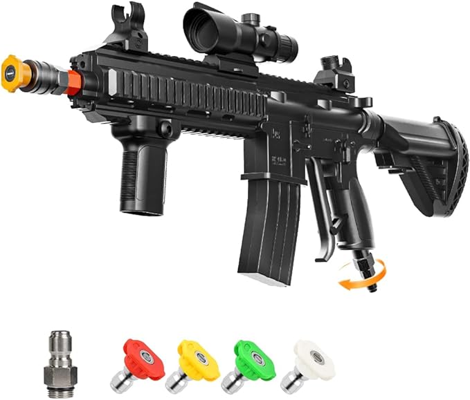 Pressure Washer Gun with Swivel â 3600 PSI High Pressure Spray Gun with 3/8" Quick Connect Plug â Foam Cannon Compatible Power Washer Handle for Car, Home & Outdoor Cleaning (Black)
