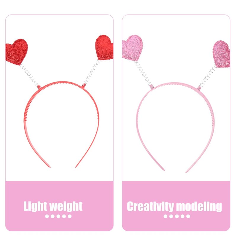 FOMIYES 12pcs Heart-Shaped Sequin Love Headbands Love Headpiece Cute Headgear Red Headband Red Decor Fashionable Valentine s Day Heart Headbopper Fabric Antenna Miss -shaped