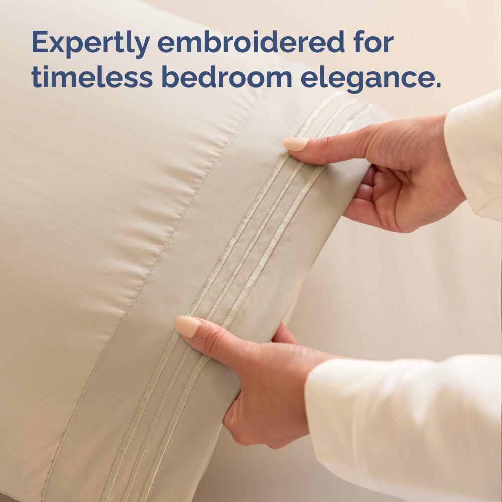 Skiennix Body Pillowcases Set of 4 | Soft & Cozy 20x54 Long Pillow Covers - Breathable, Fade-Free, Machine Washable (Cream)