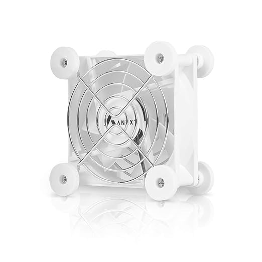 ANEXT, USB Fan, USB Computer Fan, Silent Fans for Receiver DVR PlayStation Xbox Computer, (80mm,White)