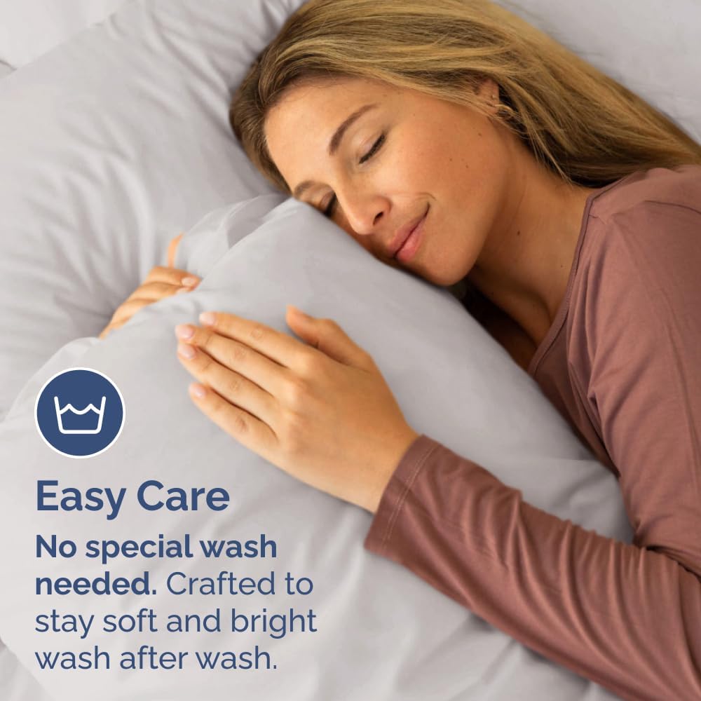 Queen Pillow Cases by [Brand Name] - Ultra Soft Hotel Quality - Wrinkle-Free & Fade Resistant - Light Grey, Set of 4