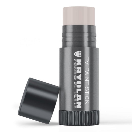 Kryolan TV Paint Stick - TV Matte White Makeup Stick - Foundation Makeup - Makeup for TV, Theater, Stage, Acting, Face and Body, Full Coverage Cream Concealer Stick Foundation - Made in USA (25 g)