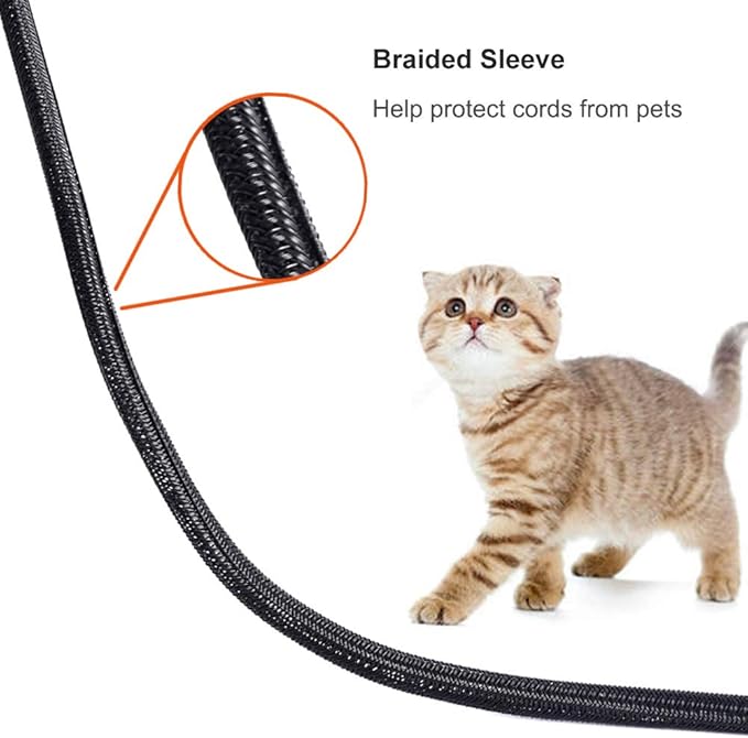ZhiYo Cable Sleeve, 6.6ft - 1/2 inch, Black