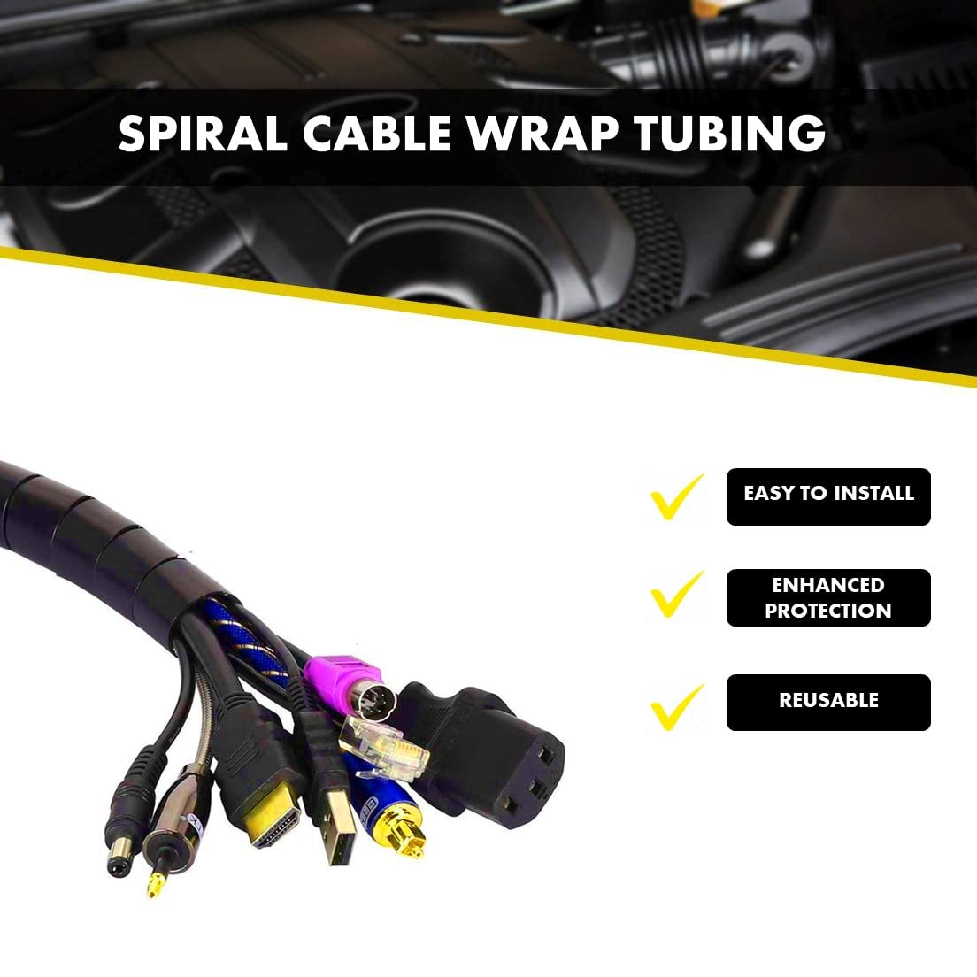 Kable Kontrol Vortex Spiral Cable Wrap - 3/4” Inch 100’ Feet Long - Hose Protector Flexible Polyethylene Wire Conduit Tubing Cable Sleeve Cord Cover to Organize Wires – Natural