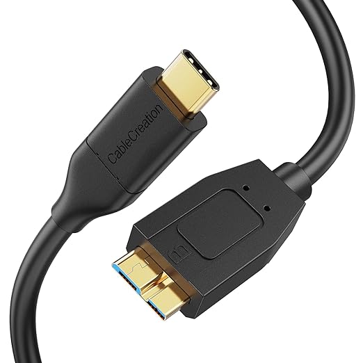 CableCreation USB C to Micro B Short Cable 1FT *2, 10G Micro B to USB C External Hard Drive Cable for iPhone 15/16/17,Samsung Galaxy S24,Seagate WD Westgate My Passport,MacBook Pro/Air, iPad/Tablet