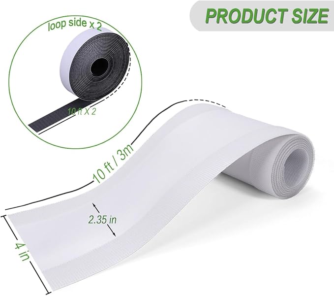 Floor Cable Covers - Oxford Fabric Cord Protector with Adhesive Hook & Loop,Waterproof Wire Storage Sleeve for Any Floor Surface,Durable Cable Management to Prevent Tripping Hazards (White, 10ft)