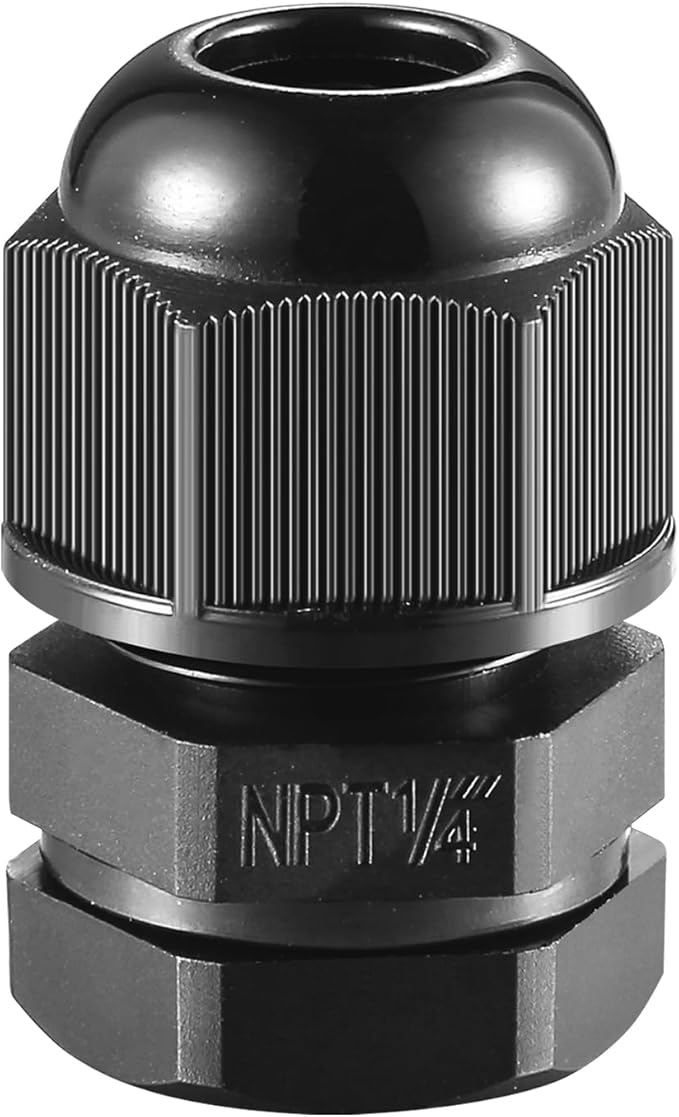 RTHIEAI 50 PCS 1/4"(4-8mm) NPT Nylon Cable Gland Joints with Gaskets, IP68 Adjustable Lock Nut Strain Relief Cord Grip Waterproof Cable Glands - UL Listed and RoHS Compliant