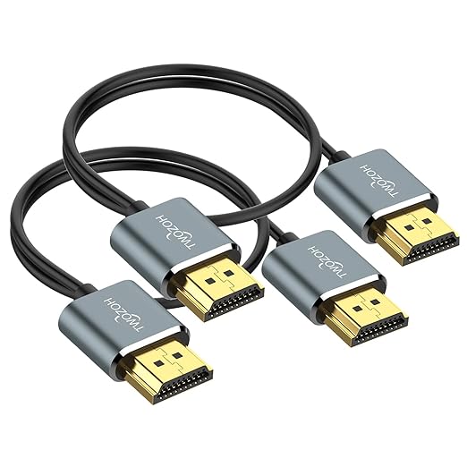 Twozoh Flexible & Slim HDMI Cable 1.6FT 2 Pack, Ultra Thin HDMI Cord Supports High Speed 4K@60Hz 18gbps 2160P/1080P