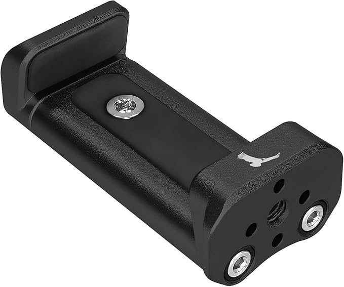 KONDOR BLUE x Tyler Stalman | Horizontal Smartphone Clamp | Phone Rig Tripod Mount with Arca Plate, 1/4-20 Threads, ARRI Anti-Twist Mounts, Strong Clamping Force, Case Friendly Fit | Black