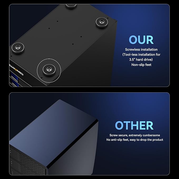 CENMATE 10 Bay Hard Drive RAID Enclosure with Cooling Fan for 2.5/3.5" SATA HDD/SSD with USB A/C 3.0＋eSATA Cable, 3.5 Hard Drive Enclosure Supports 160TB Capacity, 8 RAID Modes, DAS(NO NAS)