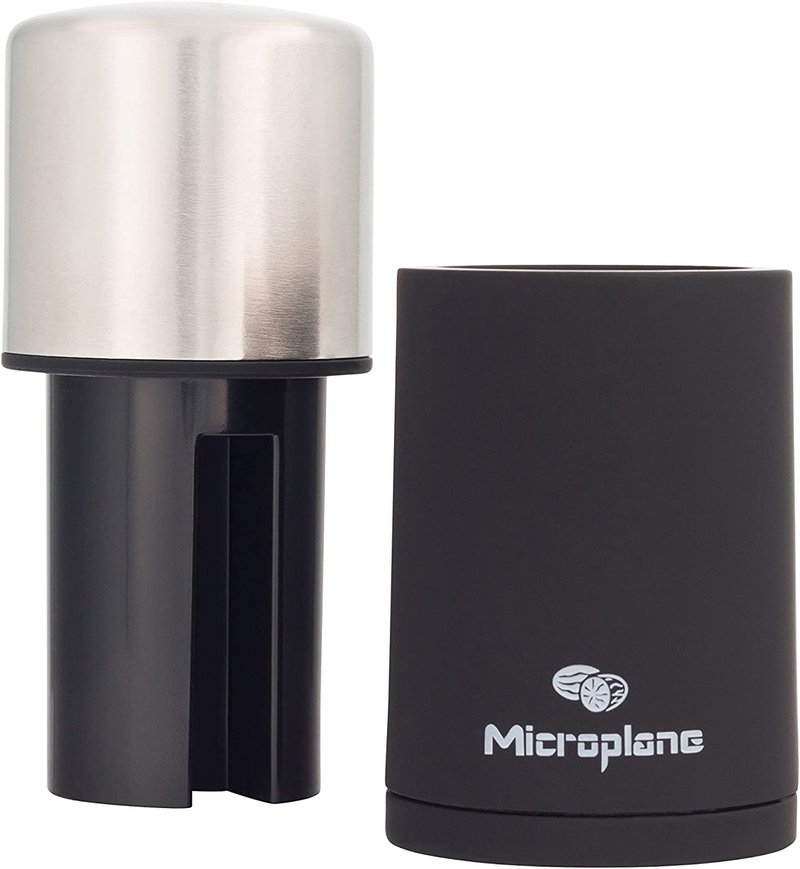 Microplane Manual Spice Mill - Cinnamon Grinder and Nutmeg Grater (Stainless Steel)