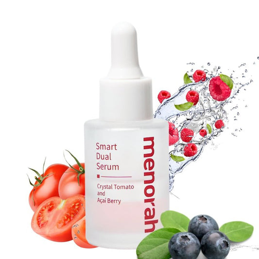 menorah Smart Dual Serum – Shake-Activated Dual Phase Glow Serum, Lightweight Hydration + Nourishing Face Oil, Fast-Absorbing, Radiant Look, Daily Skincare for All Skin Types