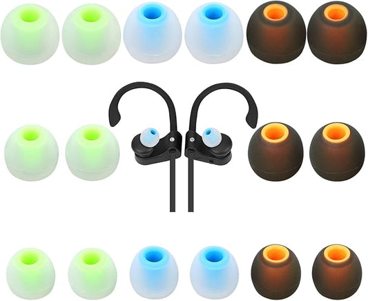 TSZYYM Earbud Tips Ear Bud Tips Soft Anti Slip Washable and Reusable Silicone Replacement Earbud Tips Fit Most in-Ear Earbuds(Inner Hole 3.8mm -5.1mm) 18pcs S M L