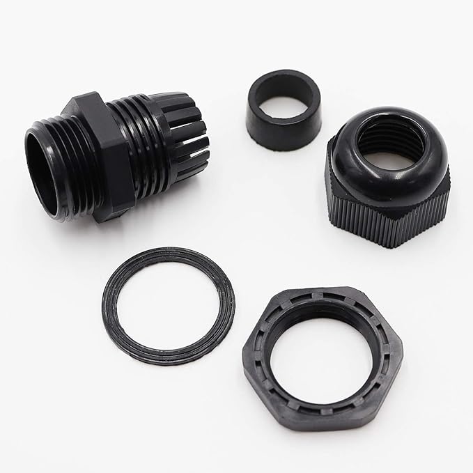 PENGLIN Cable Glands 1-1/4" NPT Nylon Cable Connector, Strain Relief Cord Connector, IP68 Waterproof Adjustable Locknut (1-1/4 Inch (5-Pack))