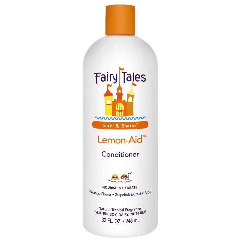 Fairy Tales Sun & Swim Lemon-Aid Kids Conditioner - After Pool & Beach Hair Conditioner - Replenishes Moisture, Softens & Detangles After Chlorine, Salt & Sun - Citrus Scent - 32 oz